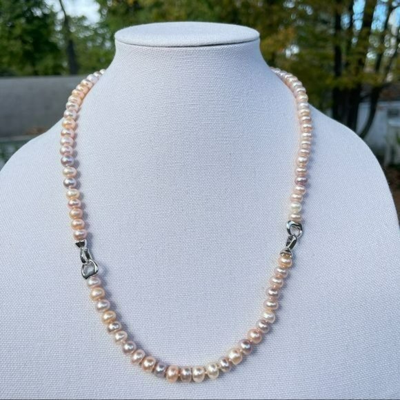 Multicolor Cultured Freshwater Pearl Necklace Bracelet Set Heart Shaped‎ Clasp - Picture 8 of 10